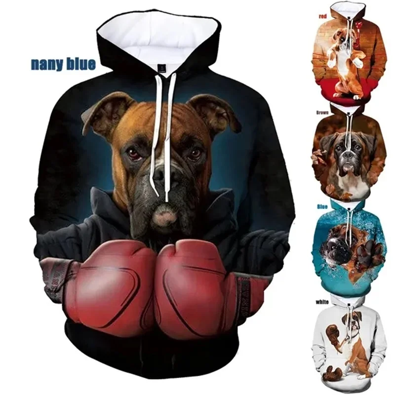 

3D Print Cute Animal Boxer Dog Graphic Hoodies Men Women Casual Plus Size Pullovers Sweatshirt Streetwear Sudaderas Para Hombres