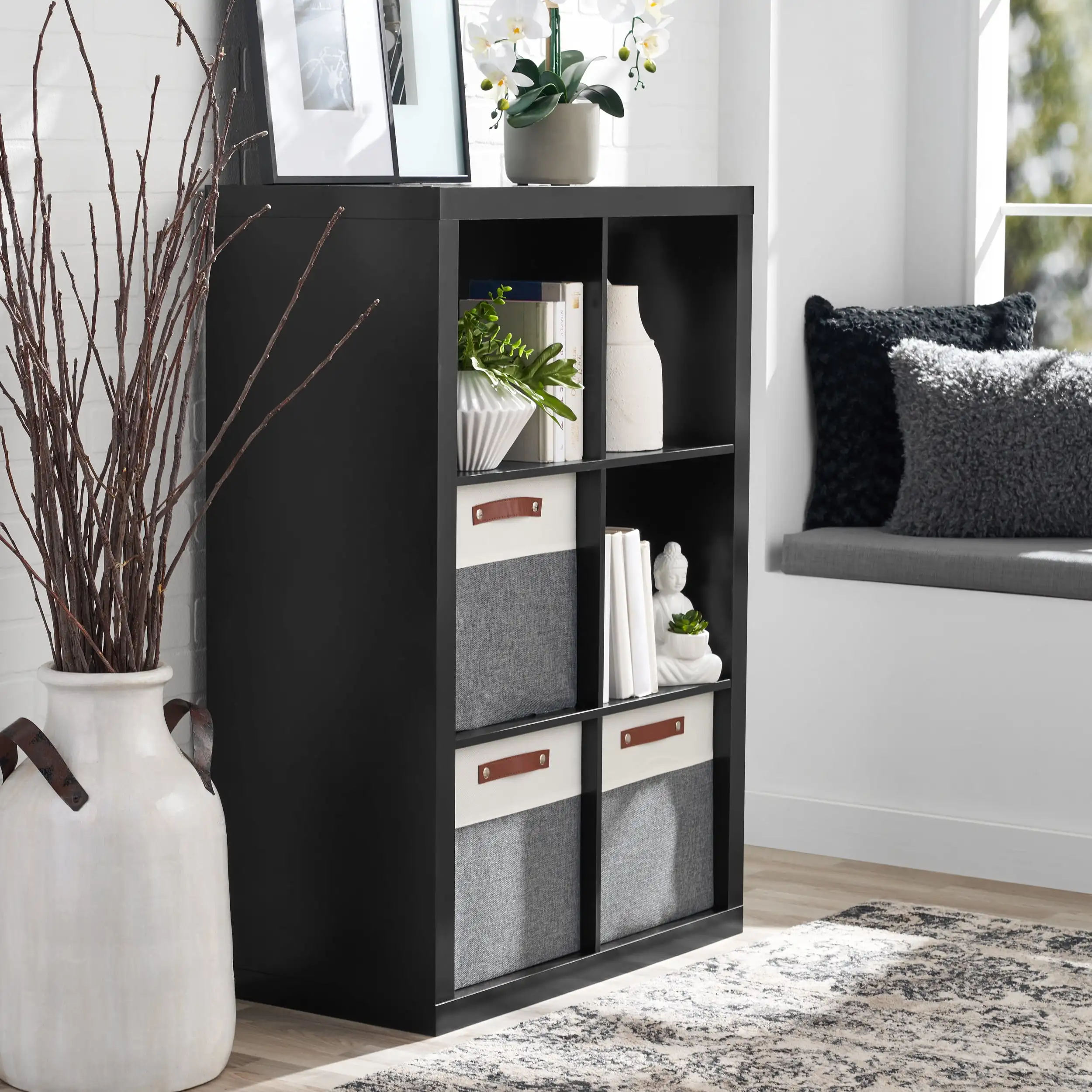 

Better Homes & Gardens 6-Cube Storage Organizer, Solid Black