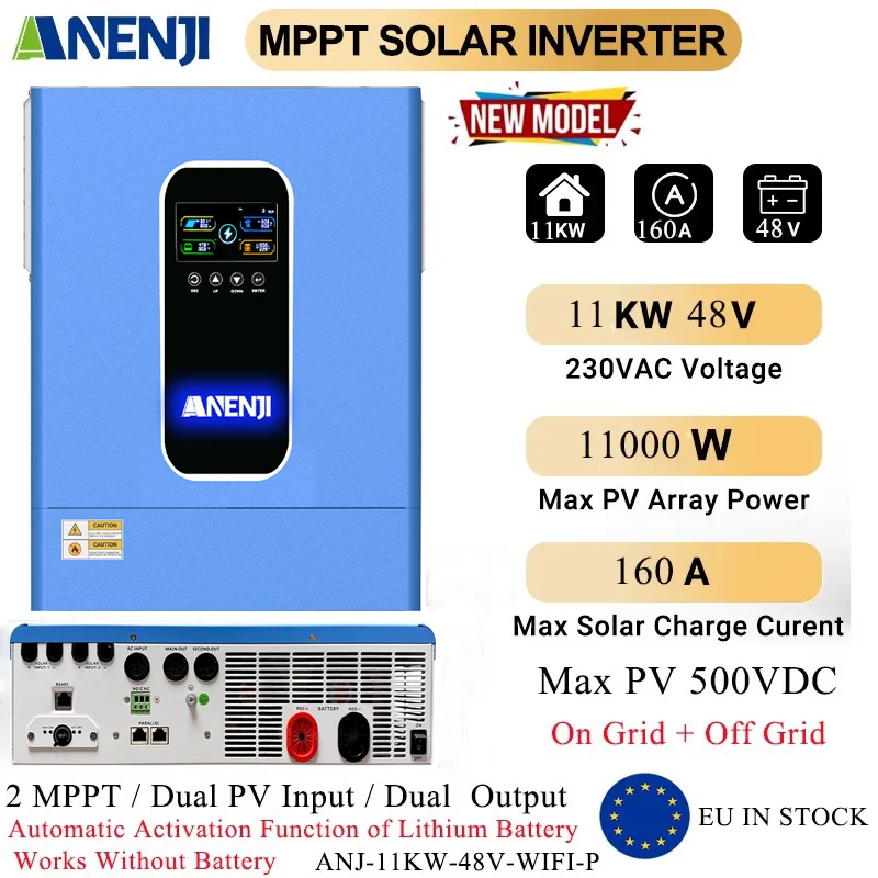 48V 병렬 하이브리드 태양광 인버터 11KW 230VAC MPPT 순수 정현파 ..
