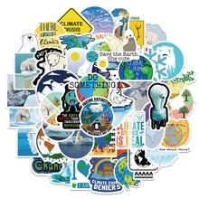 

10/30/50PCS Cartoon Global Climate Change Graffiti Stickers Luggage Case Notebook Skateboard Waterproof Stickers Wholesale