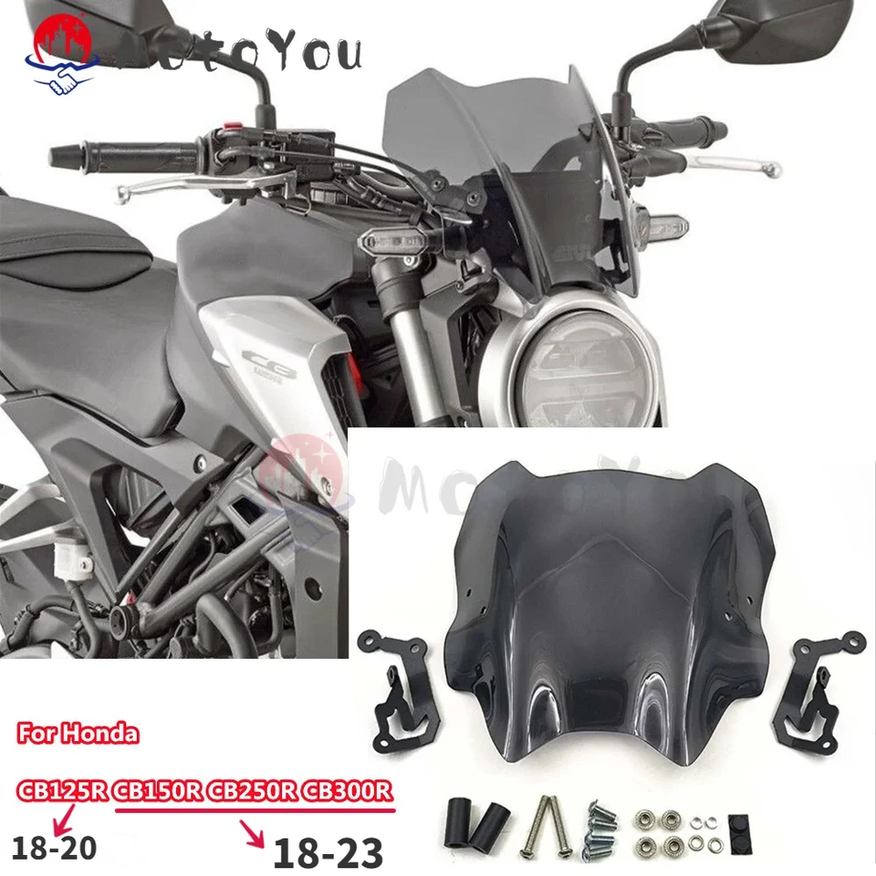 Windshield ホンダCB125R CB300R 2018-2019のためのABSプラスチックオートバイのフロントガラスのフロントスケーン ABS Plastic Motorcycle Windshiel Motoism Windshield For Cb125R⁄Cb300R 18- low-cost | Louis   ️