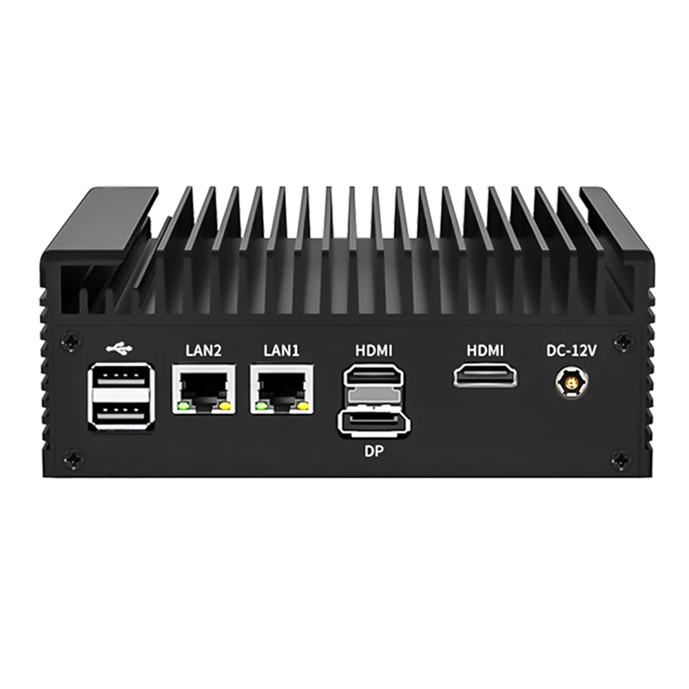 12th Gen Intel N100 Fanless Mini PC 2xi226-V 2.5G 2*COM NVMe 1*DP Efficient Cooling Solid Firewall Server Industrial Computer 5