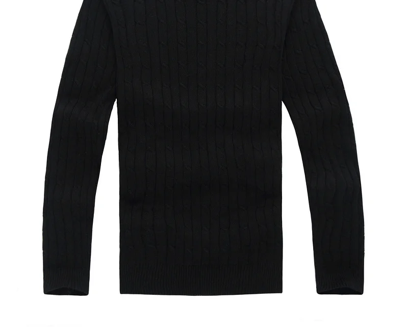 Casual O-neck Autumn Winter Knitted Sweater Brand Ralp Small Horse Men Long Sleeve Jumper Solid Man Style Pullover Knitwear black sweater with zipper