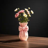 3D Printed Bow Shaped Multifunctional Decor Bottle Dual Use Flower Vase Stand And Desktop Stationery Pen Holder Decor 6