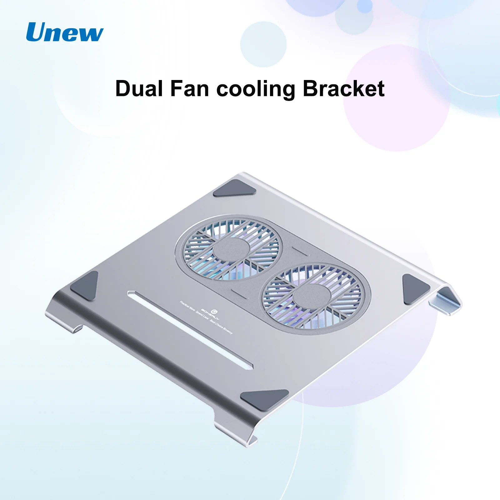 유뉴 게리 듀얼 고속 팬 알루미늄 합금 노트북 쿨러 - 조절 가능한 스탠드 패드..