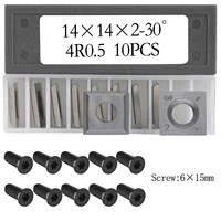 14x14x2mm-4R0.5 Carbide Cutters Replacement Square Straight for Grizzly T21348 and Woodworking Spiral Helical Planer Head 10pcs 1