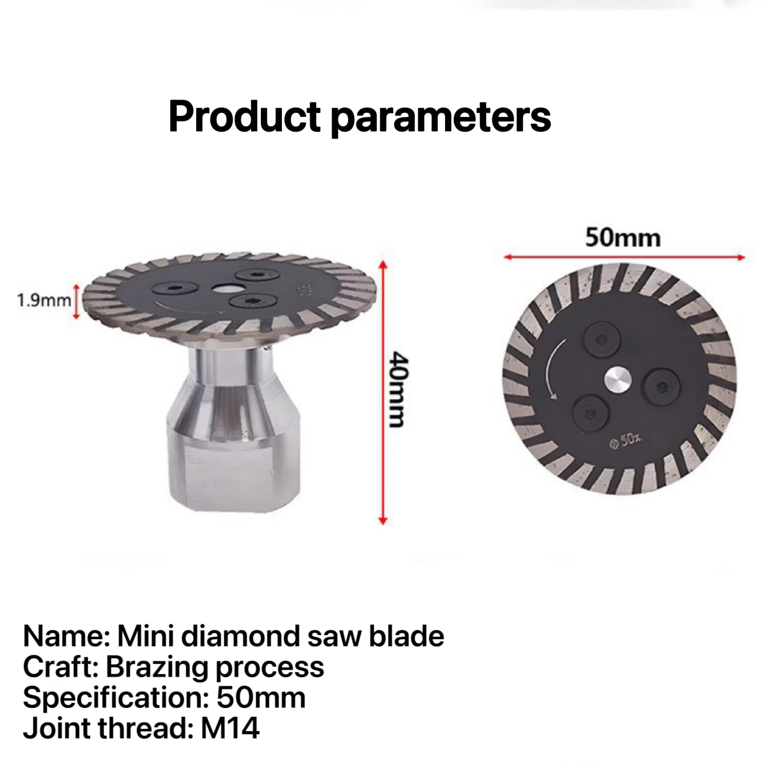 Ultra-Durable 50mm Mini Diamond Saw Blade for Stone & Ceramic Tile Cutting