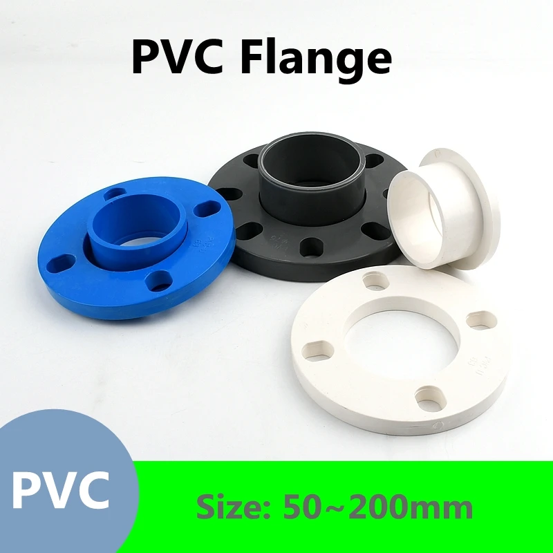 1PC50200mmPVCFlangeConnectorPlasticWaterPipeEqualQuickJoints