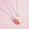 2 Pcs/Set Magnetism Heart Best Friends Pendant Necklace  for Women Cute Rainbow Broken Heart Clavicle Chain BFF Jewelry Gifts 5