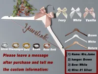 Personalized Wedding Wood Hanger , Groom Bride Wedding Shower Gift  Mr&Mrs Souvenir Gift, Customize Name Hanger 2