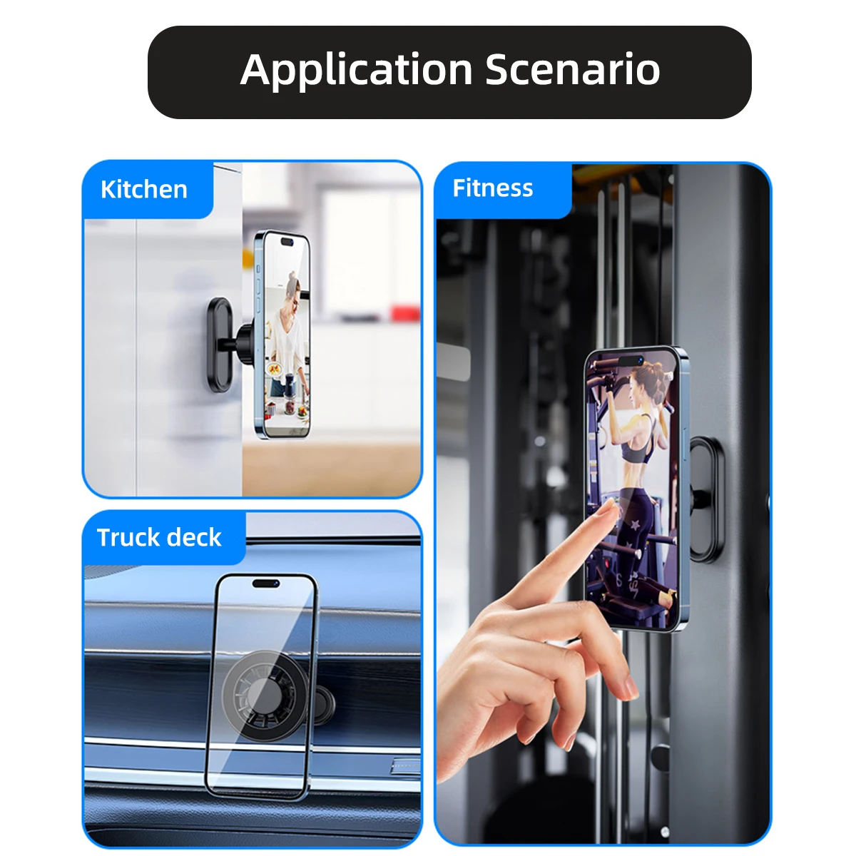 360° Rotatable Dual Magnet Universal Phone Holder Stand