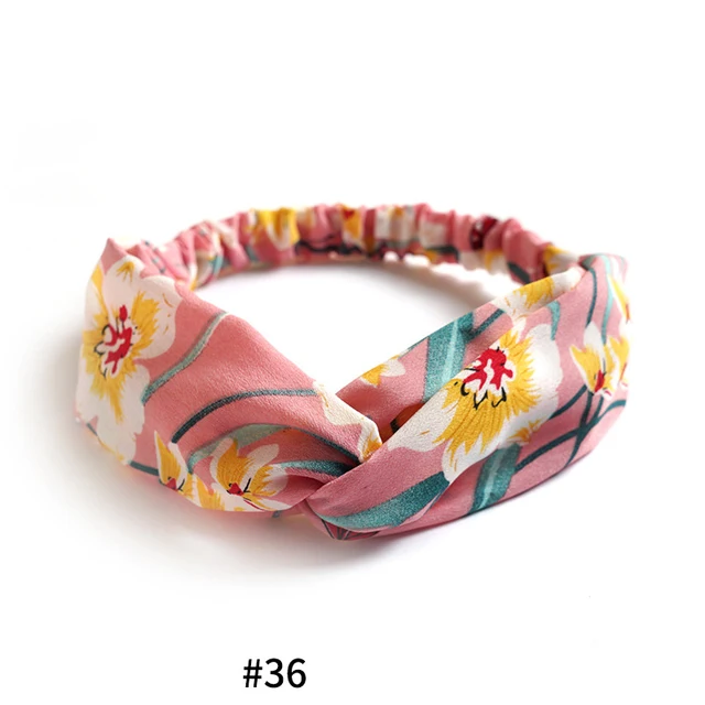 Summer Bohemian Bandanas Elastic Hair Bands Yoga Exercise Cotton Headband Women Headwear Print Vintage Cross Unisex Scrunchies Print Cross36
