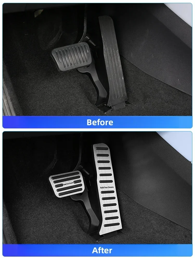 BYD 도장 알루미늄 합금 자동차 풋 페달 패드, 미끄럼 방지 연료 브레이크 가속 페달 커버 액세서리, 2 개