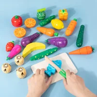 Simulation Kitchen Pretend Play Toy Magnetic Wooden Cutting Fruits Vegetables Classic Game Montessori Educational Toys For Kids 2