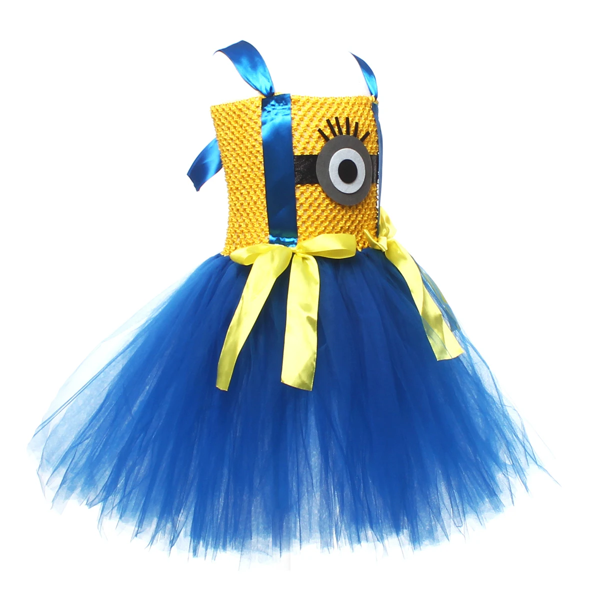 Big Eyes Mini Yellow Man Costumes for Baby Girls Anime Cartoon Characters Cosplay Dresses for Kids Birthday Outfit Party Clothes