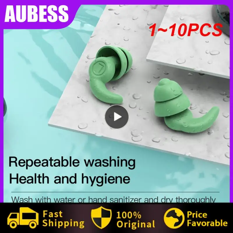 

1~10PCS Silicone Soundproof Ear Plugs Noise Insulation Soft Swimming Waterproof Earphone Sleep Noise Reduction Silicone Earplug