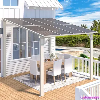 8x8 FT Wall-Mounted Pergola Gazebo 1