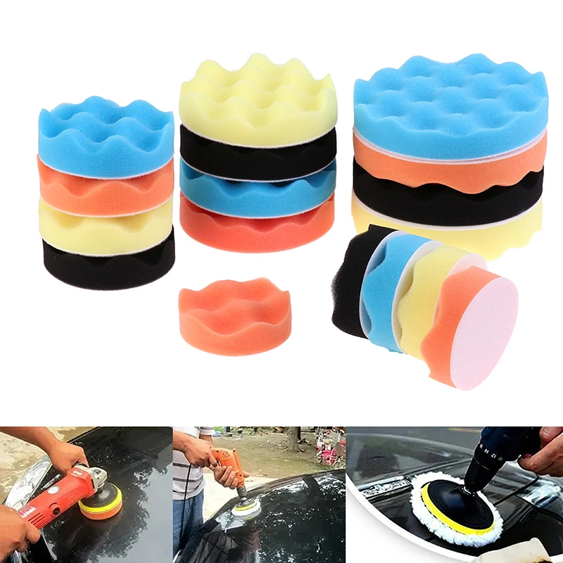 3-6 Inch Compound ing Polishing Pads Cutting Blue Yellow Sponge Pads Kit For Car er Polisher Compounding And Waxing