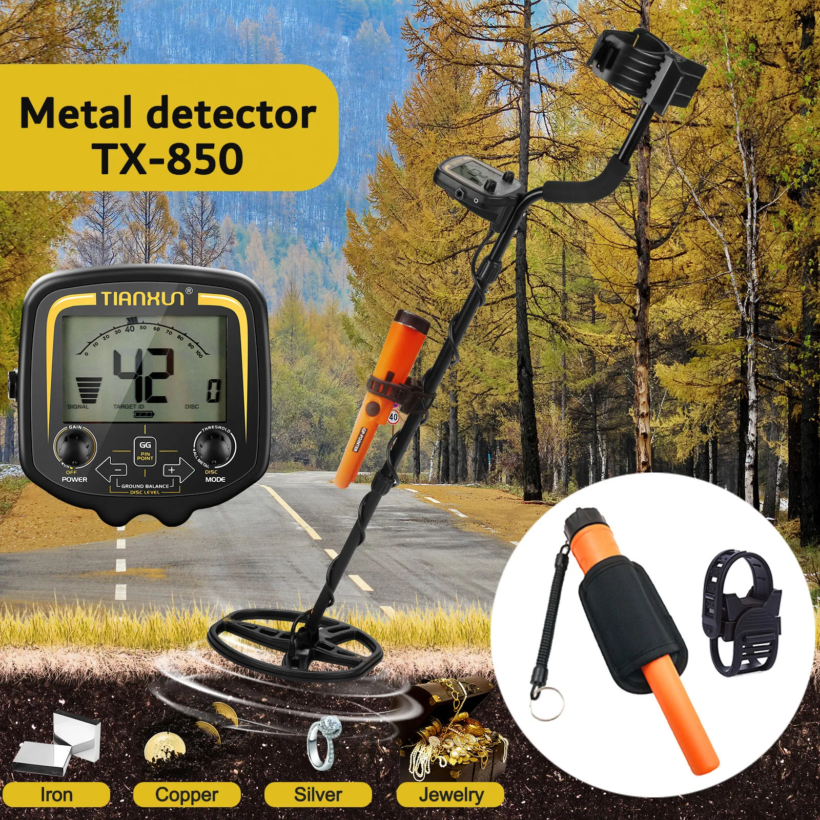 TIANXUN Metal Detector TX 850 Underground Depth 2 5m Waterproof Search Finder Gold Detector Treasure Hunter
