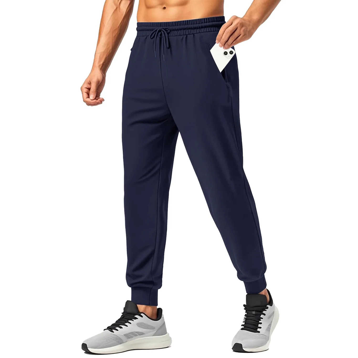 EKLENTSON Herren-Wanderhose, leichte, schnell trocknende Sporthose mit Reißverschlusstaschen, dehnbare, konische Beine, Lauftraining – Detail 24