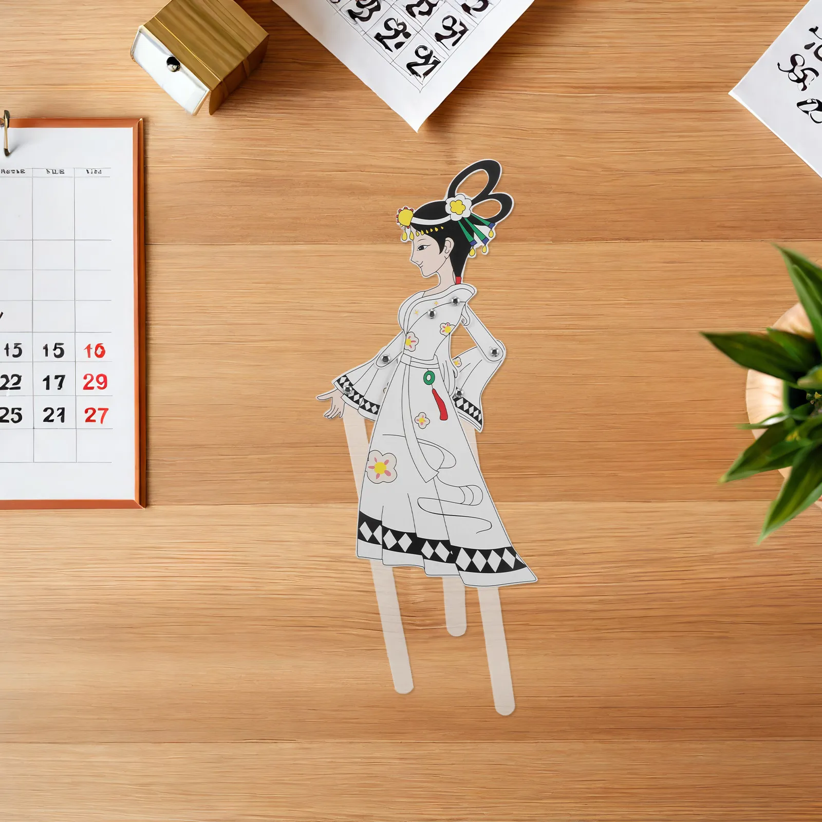 4Pcs 중국 그림자 인형 키트 전통 수제 캐릭터 그림자 그림 DIY 공예 예술 어린이를위한 창의력