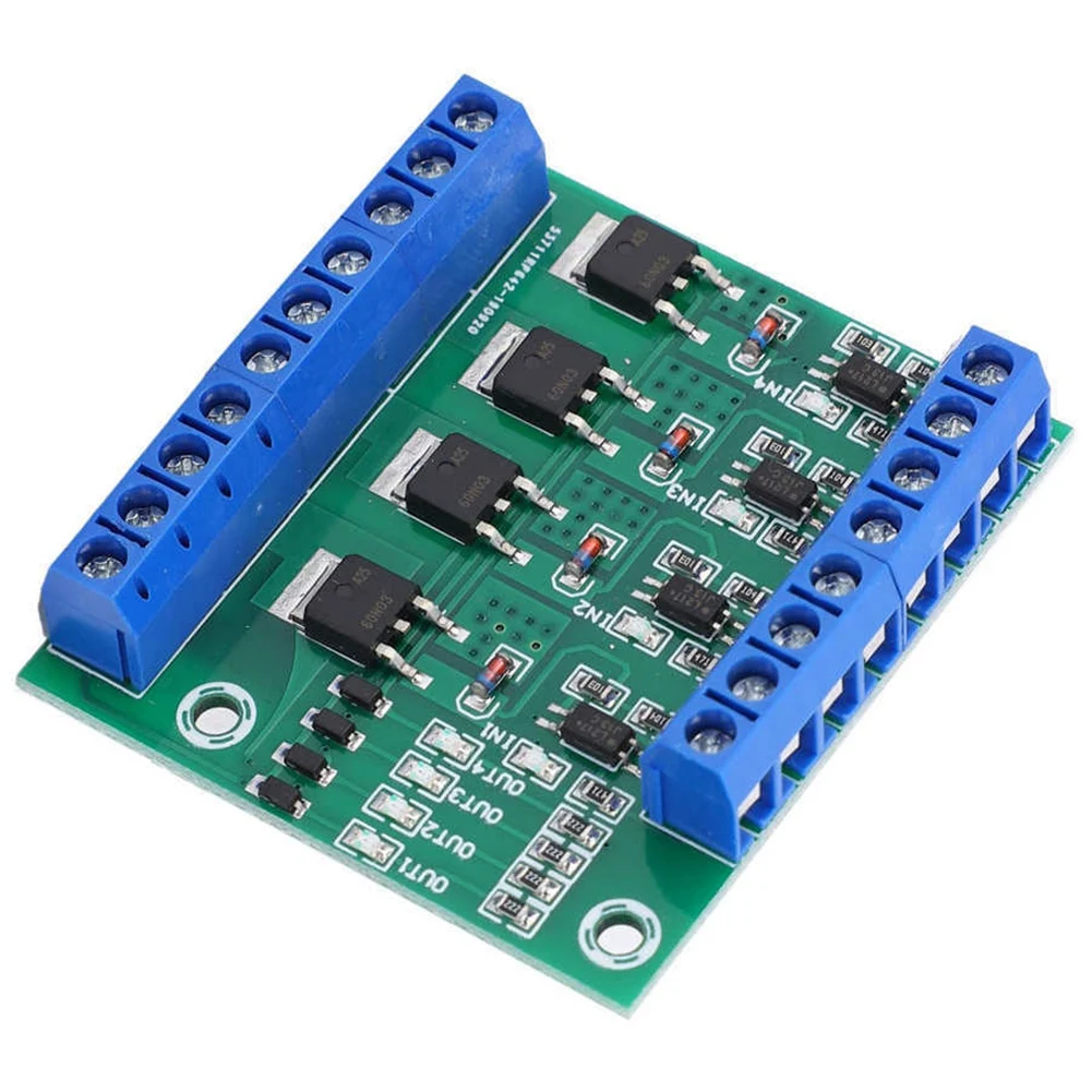 

4 Channel MOS Tube Field Offect Tube Module Amplifier Circuit Board Driver Module Optocoupler Isolation DC Module