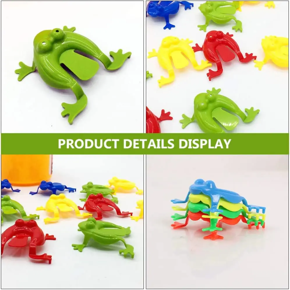 6/12/24 Jumping Frog Fidgeting Toys Mini Rainbow Plastic Jumping Frog Children Finger Training Toys Birthday Party Gift