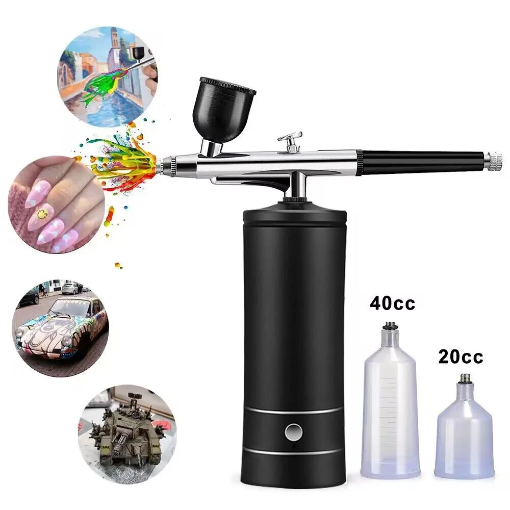 Con Compressore Aerografo Portatile Per Unghie Cake Painting Aerografo Nail Art Paint Air Brush Kit Con Compressore