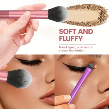 Professional 8pcs Makeup Brush Kit Soft Synthetic Hair Makeup Brushes Foundation Blush Eyeshadow Tools for Home Travel
