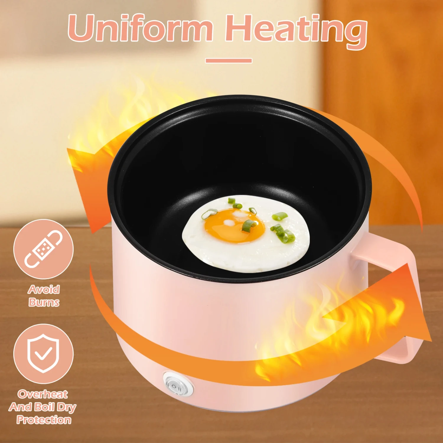Versatile and compact non-stick mini household cooking machine - reliable and efficient appliance for 1-2 people, perfect for ma 4