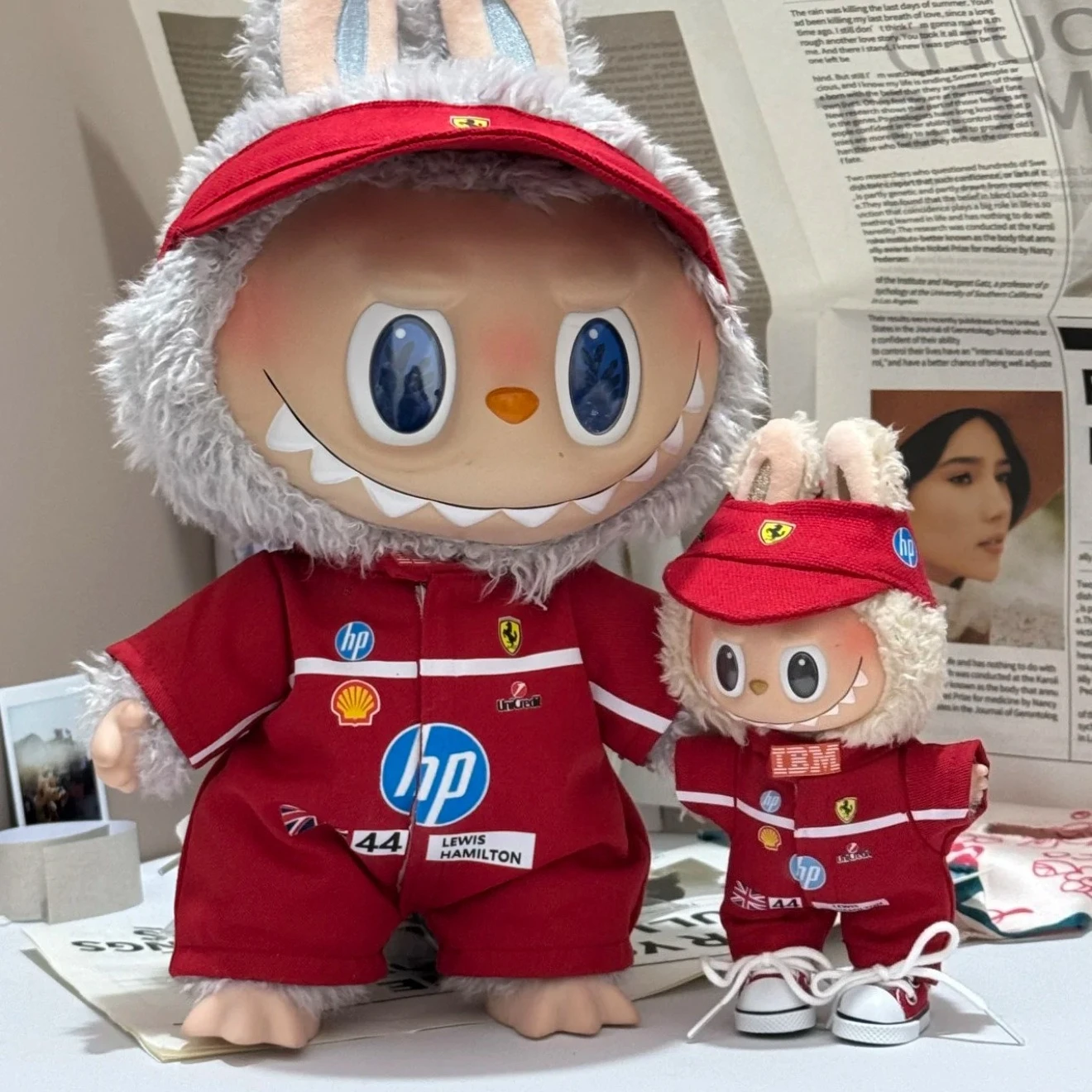 For 17cm Labubu Clothing Set Red Racing Suit Designer High-end V1 V2 V3 Labubu Clothes Outfit Doll Accessories Shoes DIY Toys 1