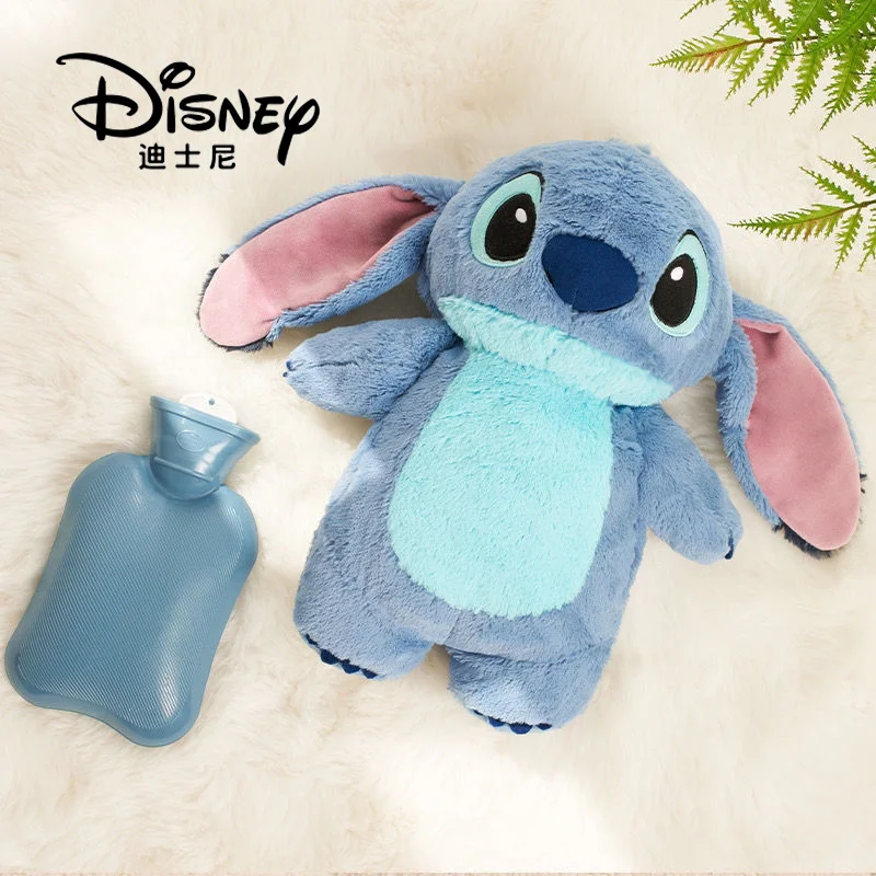Disney Cartoon Stitch Angel Plush Hand Warm Bottle Bottiglia Di Acqua Calda Soft Winter Borsa A Mano Calda Portatile Anime Kids Regalo Di Natale
