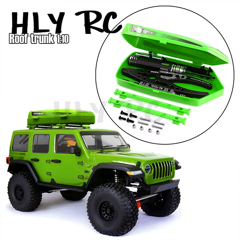 Rc Car Roof Bagagli Box Strumenti Di Riparazione Chiave Per 1/10 Traxxas Trx-4 G500 Trx4 Trx-6 G63 Defender Bronco Scx10 D110