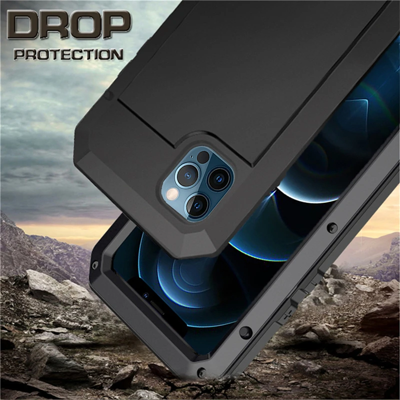 Zware Bescherming Armor Metalen Telefoon Case Voor Iphone 14 Pro Max Aluminium Shockproof Cover