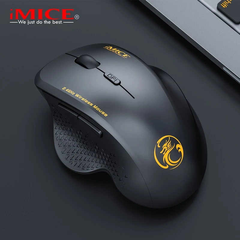 Mouse ergonômico sem fio 2.4ghz usb para laptop e computador com 6 botões