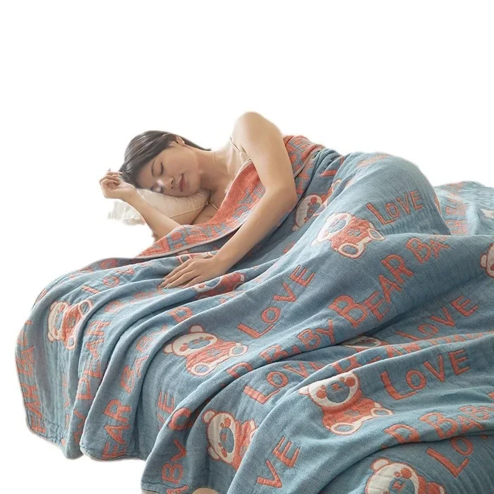New Class a Cotton Is Not Easy to Shrink 6 Layers Gauze Blanket Towel Blanket Summer