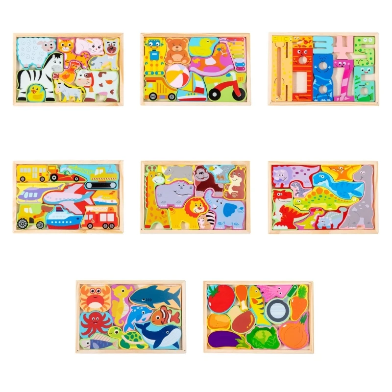 

Fun Animal Jigsaw Puzzles Children Educational Toy Develop for Imagination Recognition Color Recognition Hand-eye