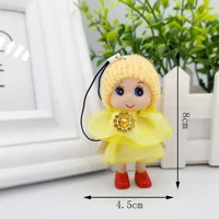 Cute Fashion Kids Plush Dolls Keychain Soft Stuffed Toys Keyring Mini Plush Animals Key Chain Baby Doll Toys for Girls Women 2