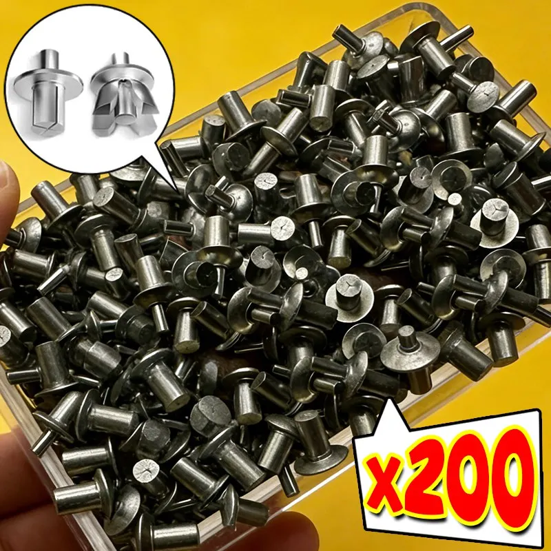 200/10pcs Percussion Expansion Rivets Hammer Drive Expansion Aluminum Nail Head Piercing Knock Type Self Tapping Screws Fastener 200/10pcs Percussion Expansion Rivets Hammer Drive Expansion Aluminum Nail Head Piercing Knock Type Self Tapping Screws Fastener