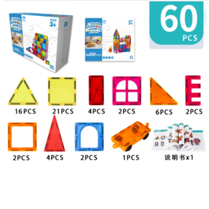 Magnetic Building Blocks Construction Sets Children DIY Montessori Educational Toys Strong Magnet Tiles Kids Gift