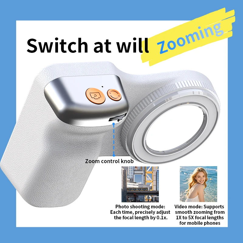 Magnetic Phone Grip with Remote Control for Vlog Recording and Selfies - Easy One-Hand Operation
