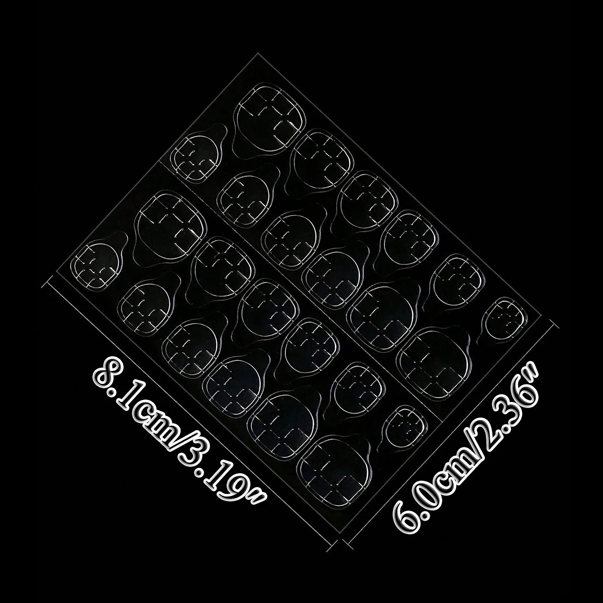 Adhesive Tabs Waterproof Breathable Glue Tabs Fake Nail Glue Stickers Transparent Flexible For Manicure 672pcs/28 Sheets