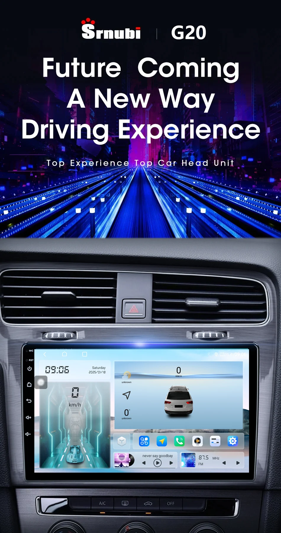 Srnubi 2Din Autoradio für Volkswagen VW Golf 7 2013–2017, Multimedia-Player, kabelloses Carplay, Android, Auto-Stereo-Navigation, GPS – Detail 3