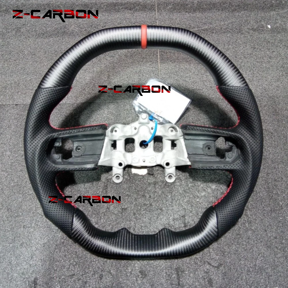 Heated Steering Wheel For Jeep Wrangler JL 2018-2024 Matte Carbon Fiber Steering Wheel Perforated Leather Car Accessories