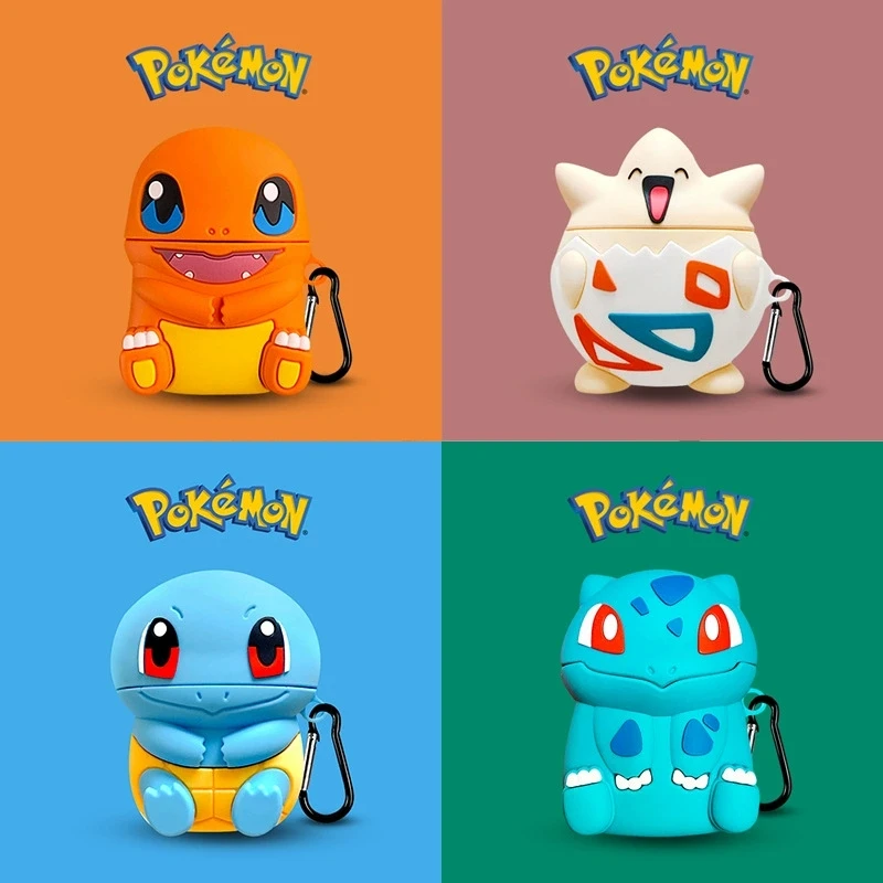 

For Airpods 1 2 3 Pro Pro 2 Case Cute Cartoon Eevee Squirtle Bulbasaur Ducky Silicone Earphone Case Accessories Cover
