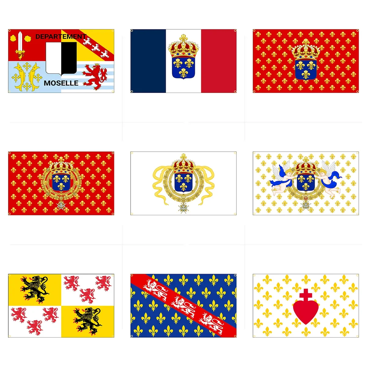 

FLAGDOM 90X150CM France Royal Banners and Ensigns Flag King Louis XIV 3X5FT Printed France History Flag Banner For Decor