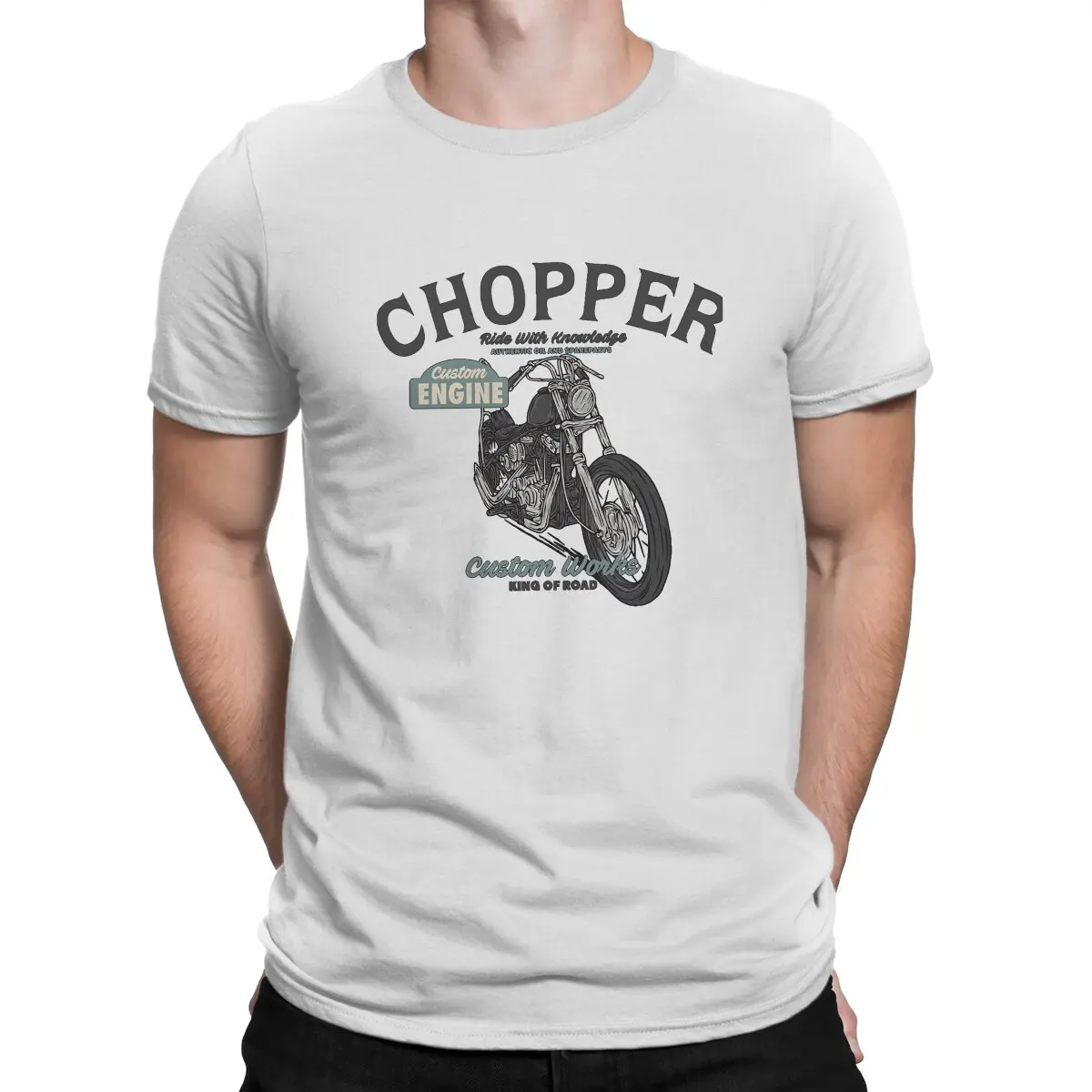 Chopper Custom Motor Motorcycle Custom Engine T Shirt Graphic Men Tees Abbigliamento Estivo Tshirt Girocollo In Poliestere