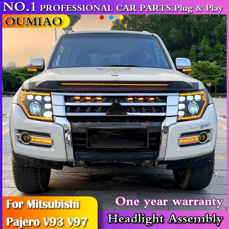 

LED Headlight For Mitsubishi Pajero V93 headlight V97 V87 2009-2021 LED Dynamic Headlights DRL Projector 6 Lens Lamp Accessories