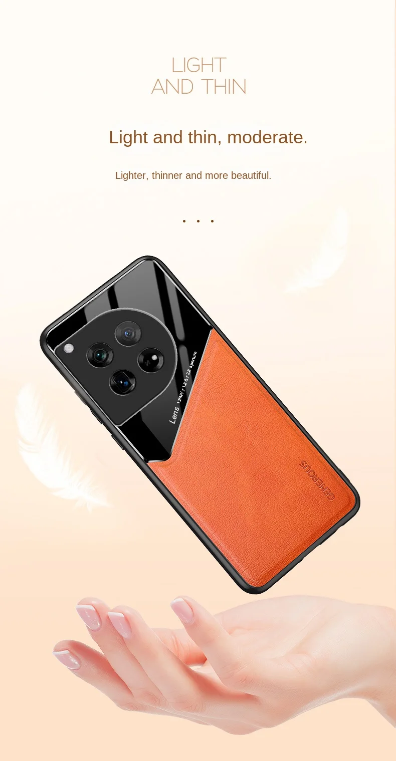 Coque téléphone texture cuir avec support magnétique oneplus pro_voghion.com
