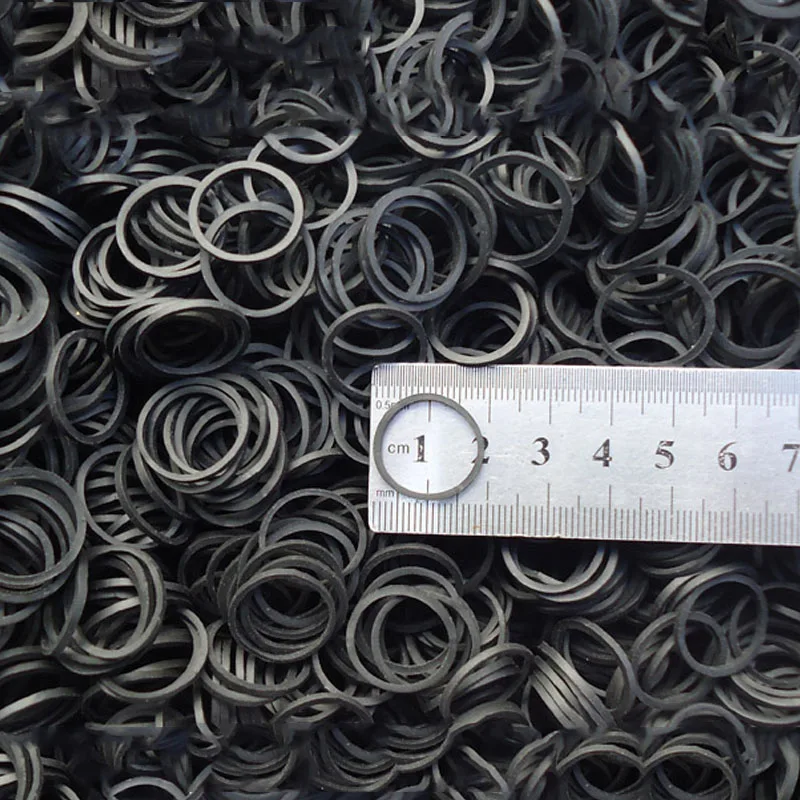 Mini Rubber Bands Black Elastic Hair Band Soft Hair Elastics Ties Bands For Office Supplies School Home Thk 1.5mm Dia 19 25 40mm
